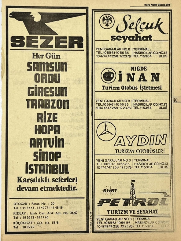Ankara 1986 Meslek Reklam İlanı Efemera S221 ürün görseli 1