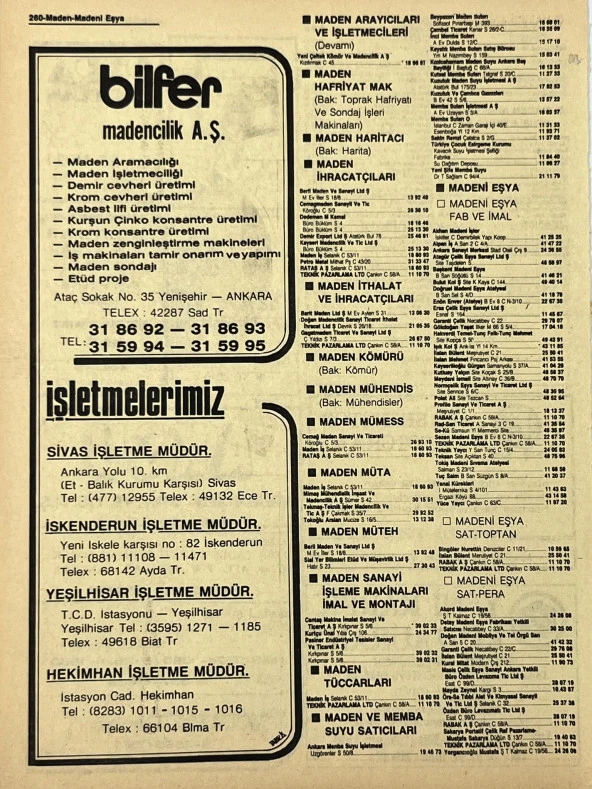 Ankara 1986 Meslek Reklam İlanı Efemera S259 - Resim 2