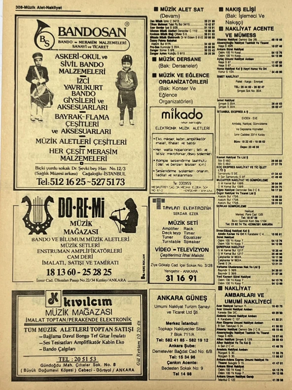 Ankara 1986 Meslek Reklam İlanı Efemera S307 - Resim 2