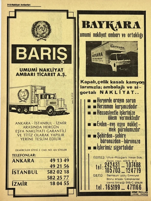 Ankara 1986 Meslek Reklam İlanı Efemera S311 - Resim 2