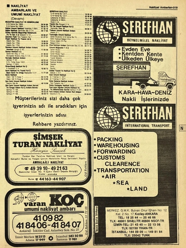 Ankara 1986 Meslek Reklam İlanı Efemera S319 ürün görseli 1