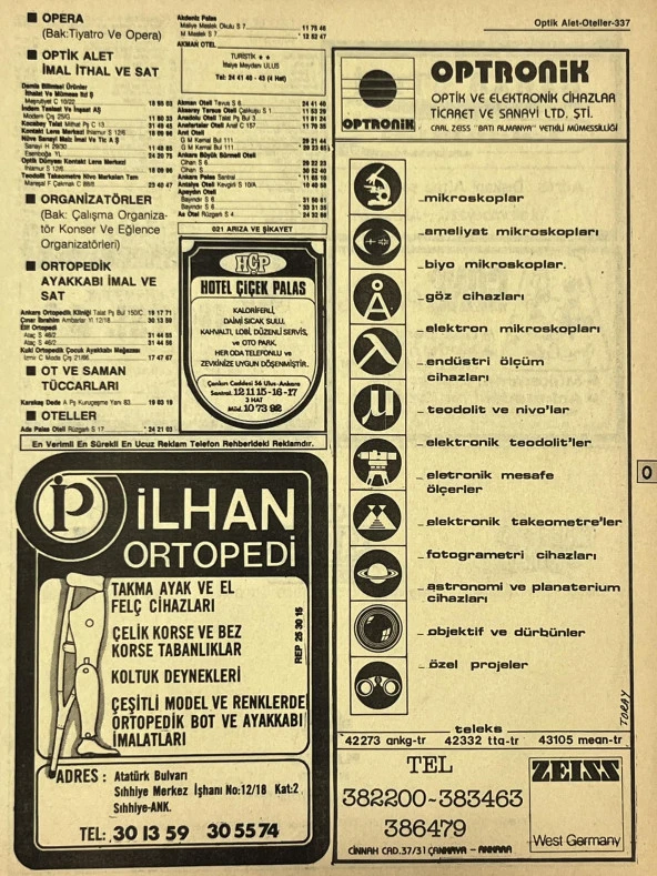 Ankara 1986 Meslek Reklam İlanı Efemera S337 ürün görseli 1