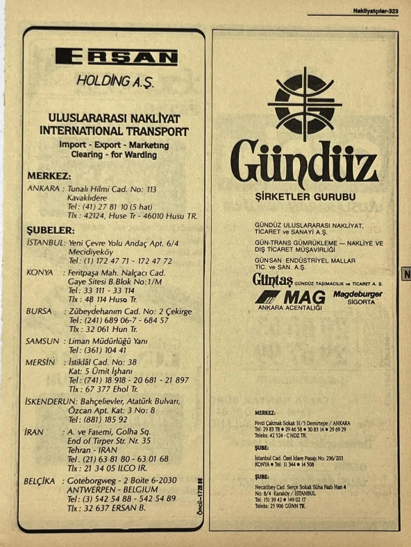 Ankara 1986 Meslek Reklam İlanı Efemera S323 ürün görseli