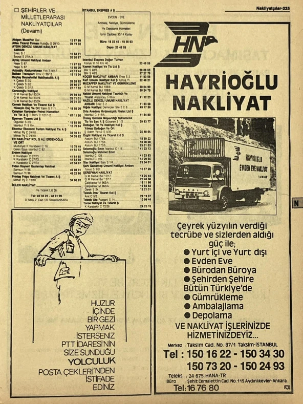 Ankara 1986 Meslek Reklam İlanı Efemera S325 ürün görseli 1