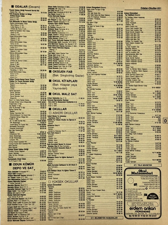 Ankara 1986 Meslek Reklam İlanı Efemera S331 ürün görseli 1