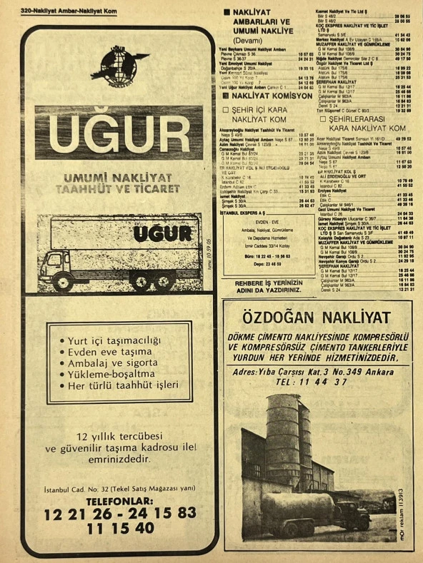 Ankara 1986 Meslek Reklam İlanı Efemera S319 - Resim 2