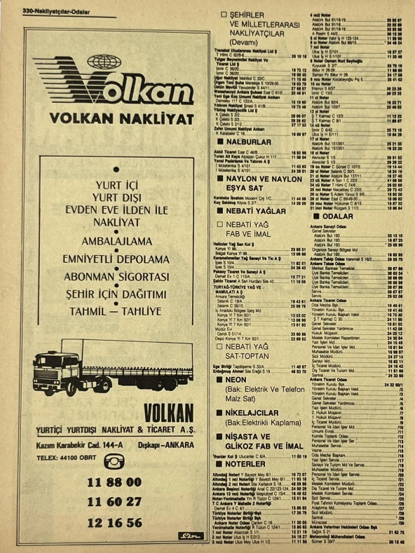 Ankara 1986 Meslek Reklam İlanı Efemera S329 - Resim 2