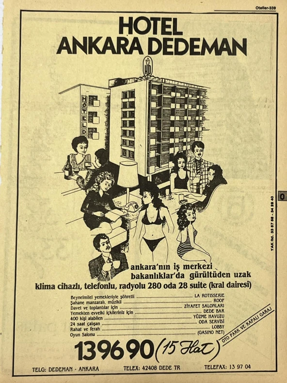 Ankara 1986 Meslek Reklam İlanı Efemera S339 ürün görseli 1