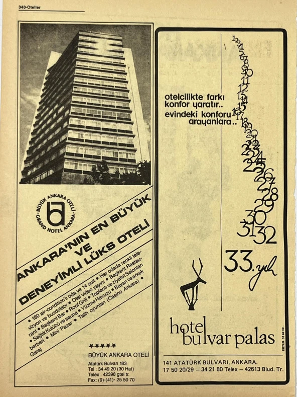 Ankara 1986 Meslek Reklam İlanı Efemera S339 - Resim 2