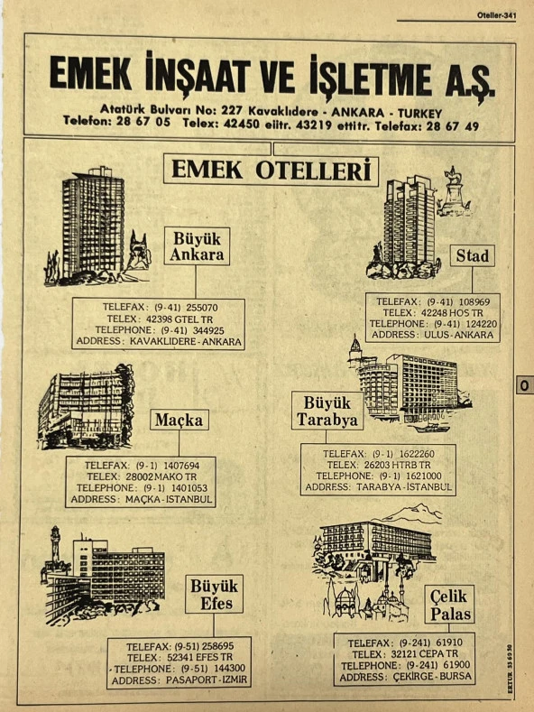 Ankara 1986 Meslek Reklam İlanı Efemera S341 ürün görseli