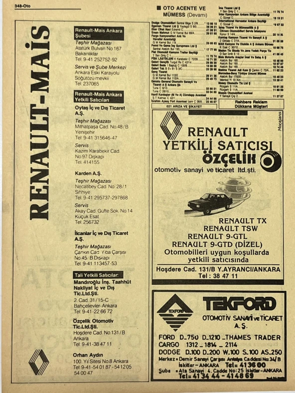 Ankara 1986 Meslek Reklam İlanı Efemera S347 - Resim 2