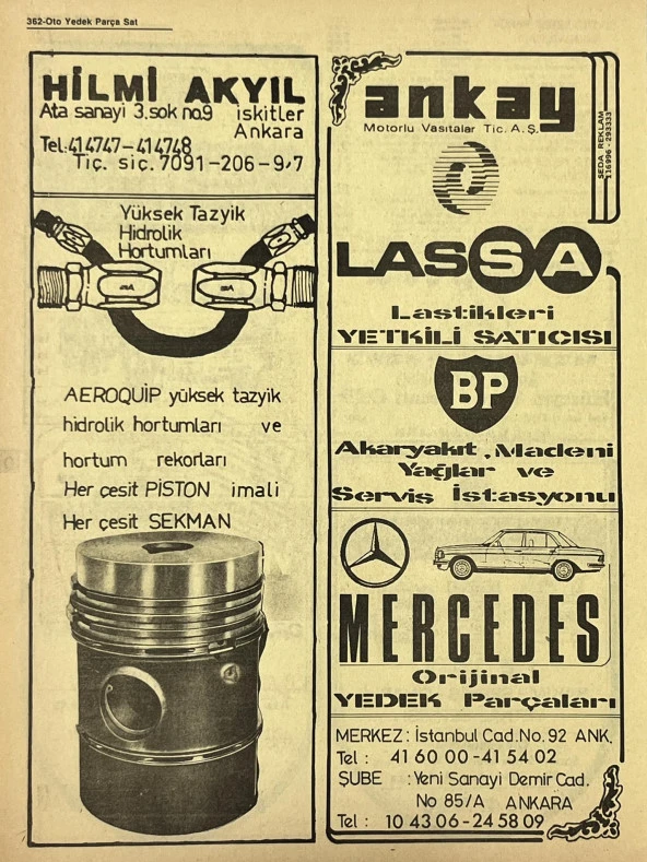 Ankara 1986 Meslek Reklam İlanı Efemera S361 - Resim 2