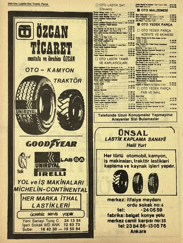 Ankara 1986 Meslek Reklam İlanı Efemera S359 - Resim 2