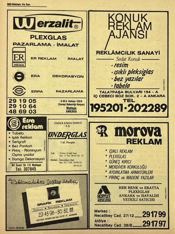 Ankara 1986 Meslek Reklam İlanı Efemera S381 - Resim 2