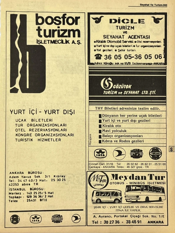 Ankara 1986 Meslek Reklam İlanı Efemera S393 ürün görseli 1