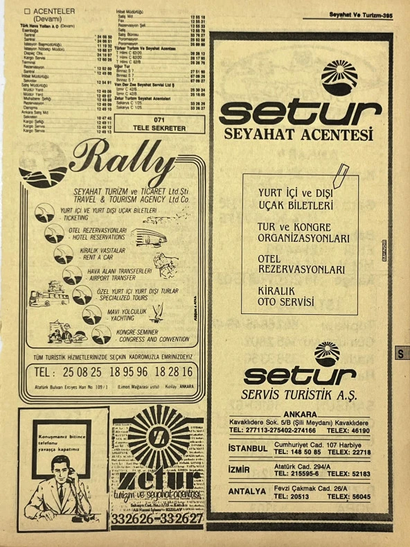 Ankara 1986 Meslek Reklam İlanı Efemera S395 ürün görseli 1