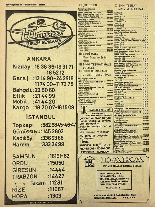 Ankara 1986 Meslek Reklam İlanı Efemera S395 - Resim 2