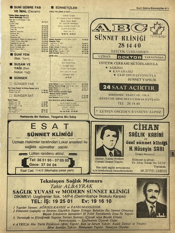 Ankara 1986 Meslek Reklam İlanı Efemera S411 ürün görseli