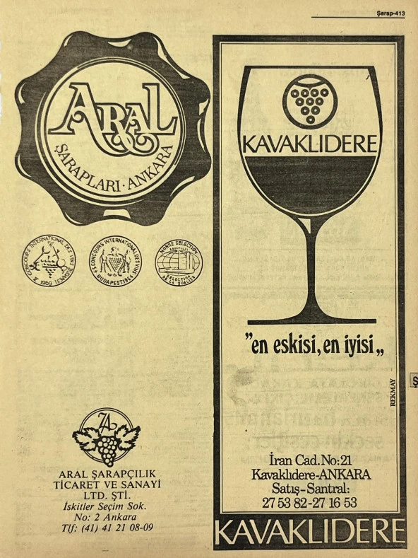 Ankara 1986 Meslek Reklam İlanı Efemera S413 ürün görseli 1