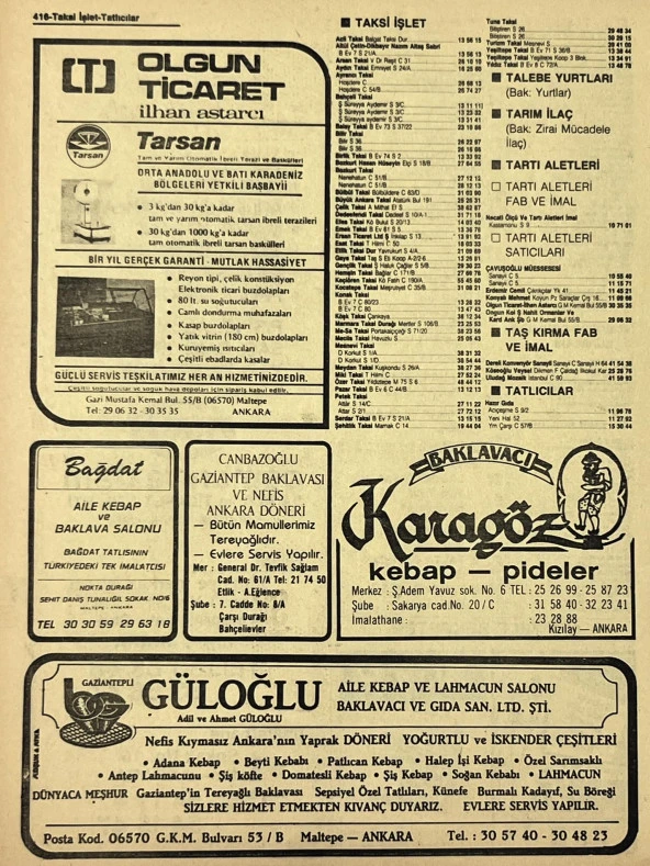 Ankara 1986 Meslek Reklam İlanı Efemera S415 - Resim 2