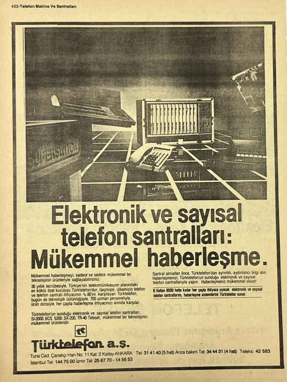 Ankara 1986 Meslek Reklam İlanı Efemera S421 - Resim 2
