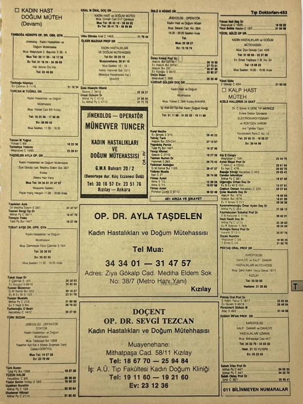 Ankara 1986 Meslek Reklam İlanı Efemera S453 ürün görseli 1