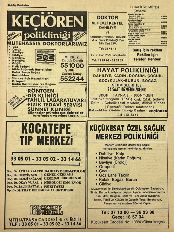 Ankara 1986 Meslek Reklam İlanı Efemera S443 - Resim 2