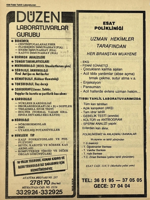 Ankara 1986 Meslek Reklam İlanı Efemera S437 - Resim 2