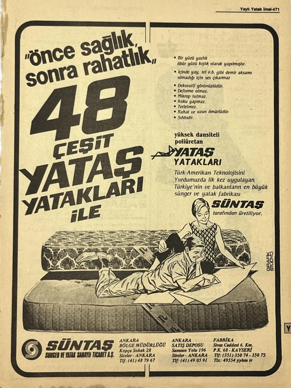 Ankara 1986 Meslek Reklam İlanı Efemera S471 ürün görseli 1