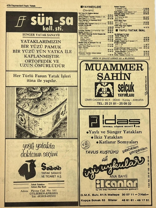 Ankara 1986 Meslek Reklam İlanı Efemera S469 - Resim 2