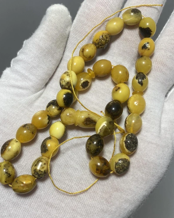 Doğal Kaya Damla Kehribar Tesbih 33lük 18,10 Gram - Resim 2