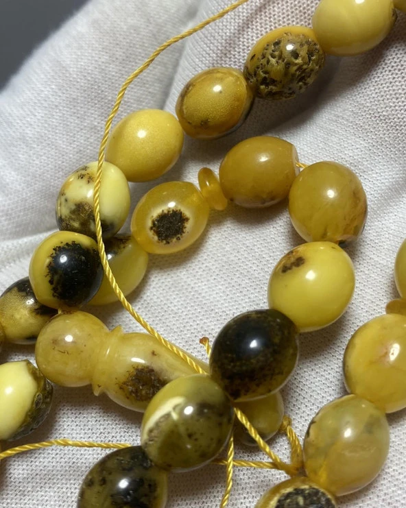 Doğal Kaya Damla Kehribar Tesbih 33lük 18,10 Gram - Resim 3