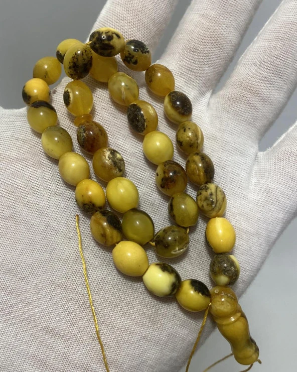 Doğal Kaya Damla Kehribar Tesbih 33lük 18,10 Gram - Resim 5