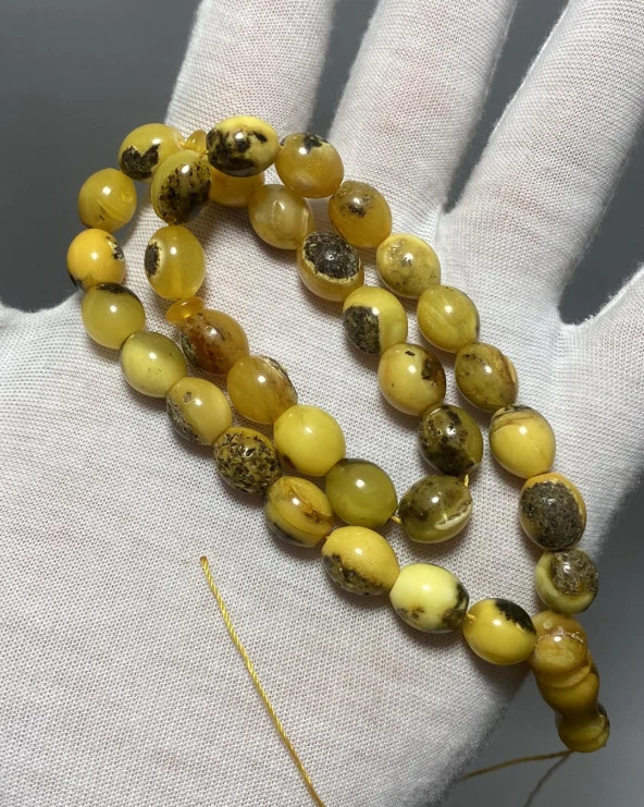 Doğal Kaya Damla Kehribar Tesbih 33lük 18,10 Gram - Resim 6