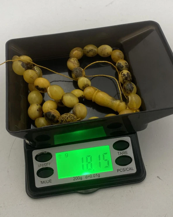 Doğal Kaya Damla Kehribar Tesbih 33lük 18,10 Gram - Resim 7