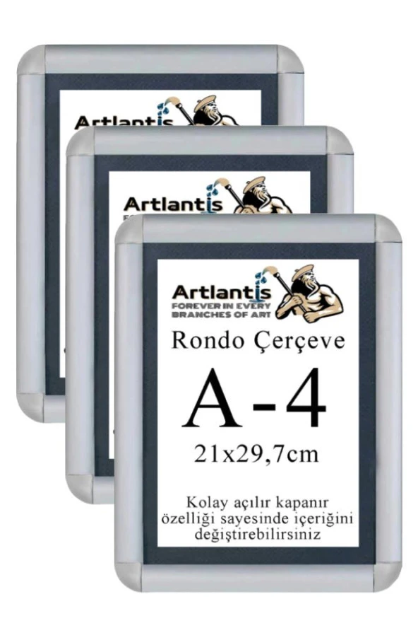 Tak Çıkar Rondo Çerçeve A4 21x30 cm 3 Adet Açılır Kapanır Çerçeve Aç Kapa Çerçeve A4 Afiş Çercevesi
