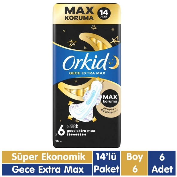 Orkid Ultra Gece Extra Max Ped 14x6 84 Adet ürün görseli