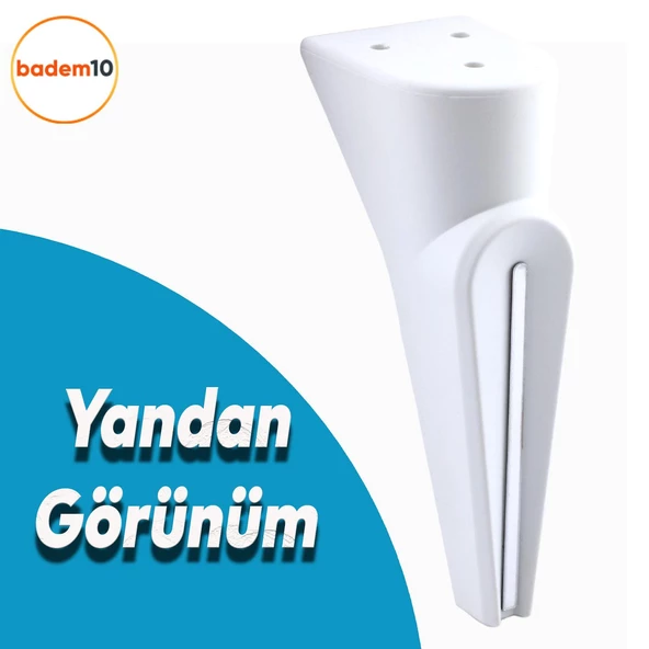Nota Mobilya Kanepe Tv Ünitesi Konsol Koltuk Ayağı Ayakları Yükseltici Beyaz Gümüş Krom 19 Cm - 3