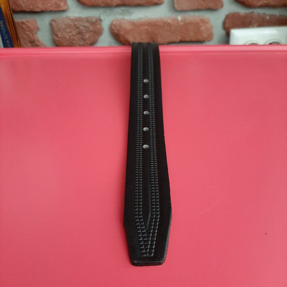 Erkek Kemer 3,5 Cm. Baskı Desenli Siyah Hakiki Deri (Vejetal Dana Derisi) Gvn-0054 - 3