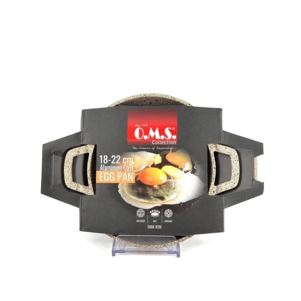 OMS 3729 Döküm Granit 2 Parça Kapaksız Sahan Set 18-20 cm Kumbeji - 4