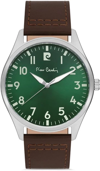 PIERRE CARDIN PC800601F13 KAHVERENGİ DERİ YEŞİL KADRAN ERKEK KOL SAATİ