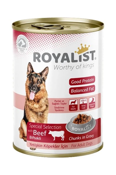 Royalist Biftekli Yetişkin Köpek Konserve 400 Gr