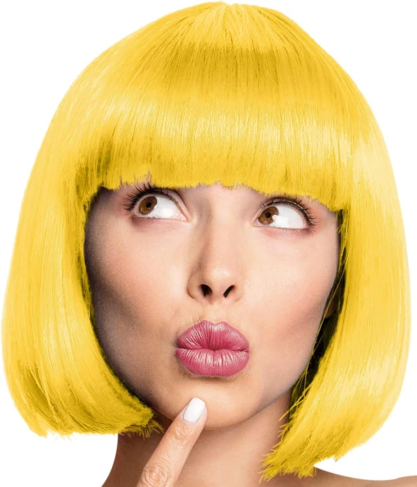 Party Küt Peruk Sarı 35 cm ürün görseli 1