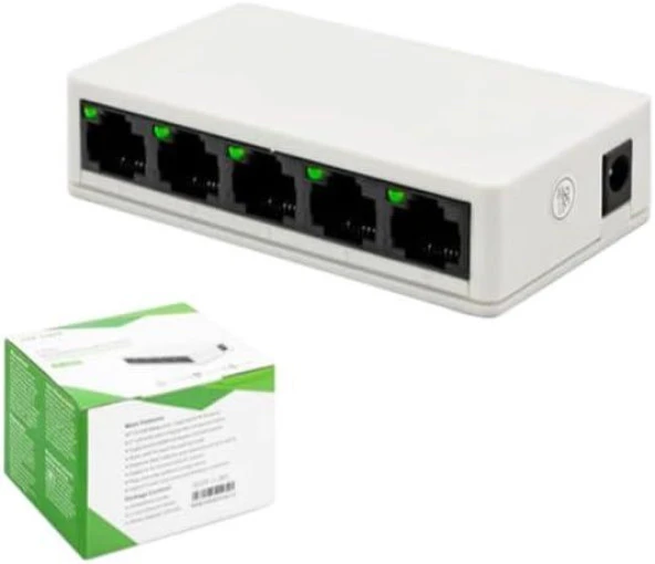 Ethernet Rj45 Çoklayıcı Dağıtıcı 5 Port Masaüstü Switch Hub Network Ağ Anahtarı 10/100MBPS - 2