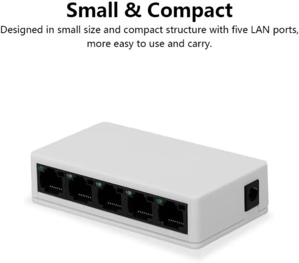 Ethernet Rj45 Çoklayıcı Dağıtıcı 5 Port Masaüstü Switch Hub Network Ağ Anahtarı 10/100MBPS - 4
