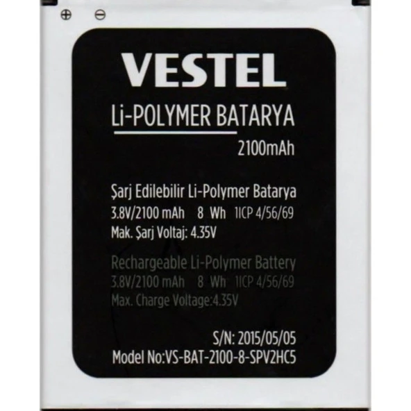 AXYA Vestel Venüs V3 5040 Pil Batarya 2100 Mah İthal