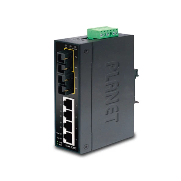 Endüstriyel Tip Yönetilemeyen Ethernet Switch (Industrial Unmanaged Ethernet Switch)
4-Port 10/100Base-TX 
2-Port 100Base-FX Single-mode SC 15 km
IP30, 40~75 Derece C