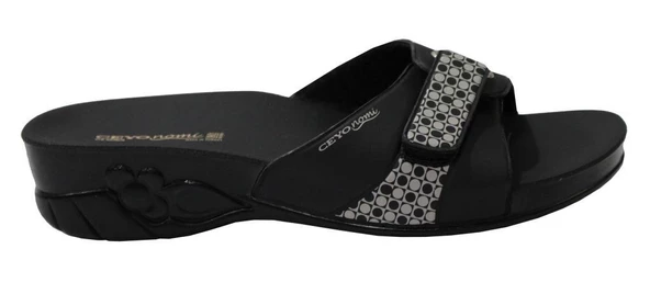 Ceyo Flora Siyah Ortapedik Bayan Terlik & Sandalet - Resim 2