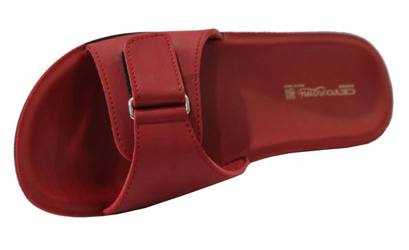 Ceyo Siena-4 Kırmızı Ortapedik Bayan Terlik & Sandalet - Resim 4