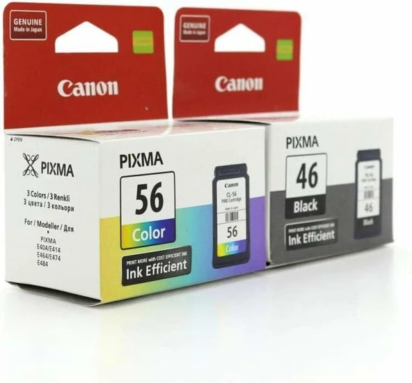 Canon PG-46 /CL-56 Pixma E404/E414/E464/E484 Siyah ve Renkli Kartuş Kampanyalı - 6